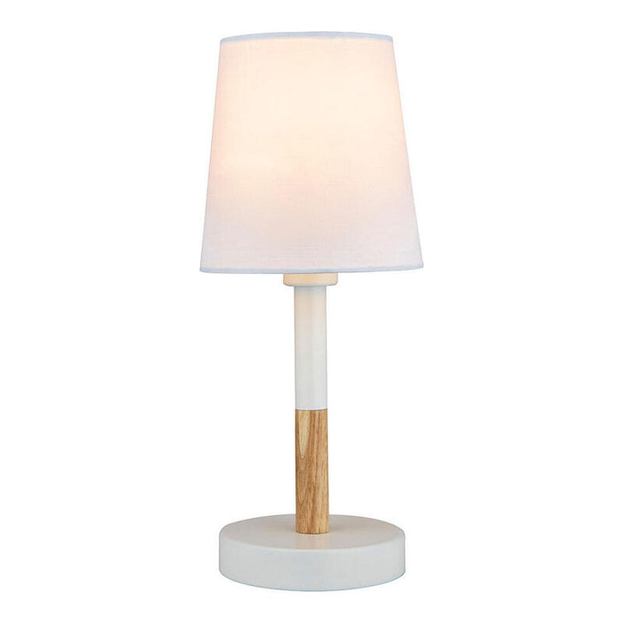 Lámpara De Mesa Blanca, E14 Máx 40 W, Ø 13 X 32 Cm,