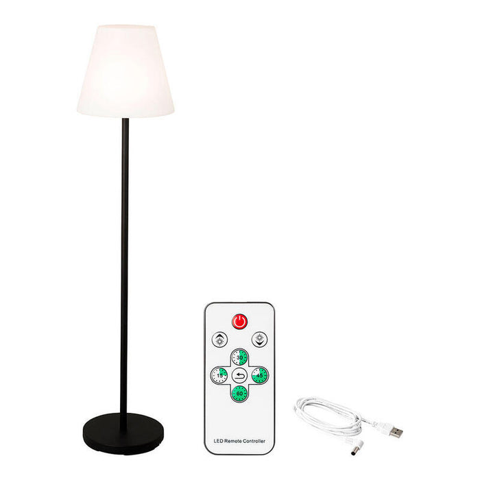 Lámpara De Pie Color Blanco Y Negro Para Exteior Y Interior Recargable Con Mando A Distancia 150cm 894459
