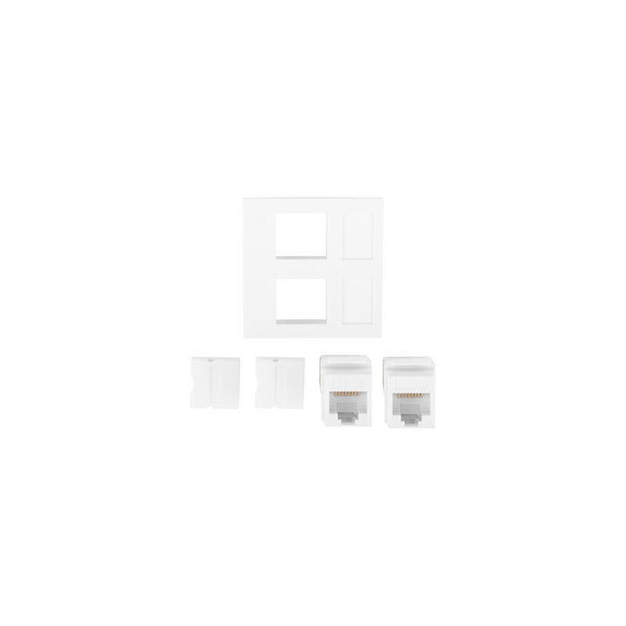 Lanberg 2xrj45 45x45 Socket + Keystone 2xcat. 6 Utp White