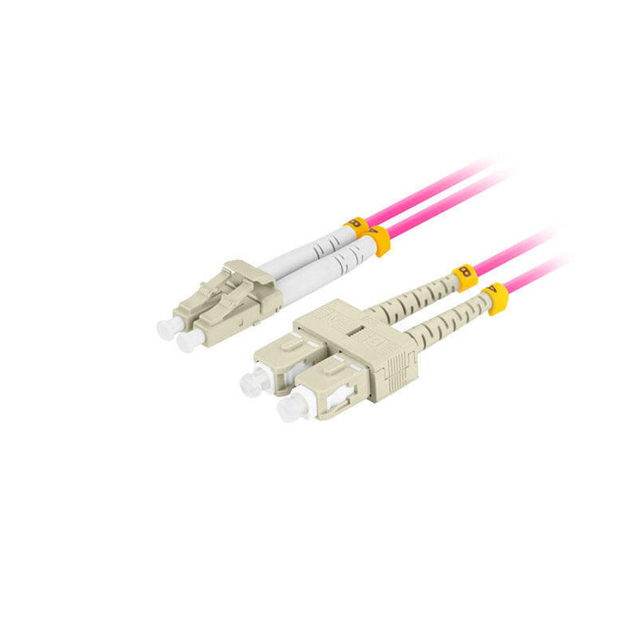 Lanberg Cable Fibra Óptica Mm Lc Upc-Sc Upc Duplex 5m Lszh Om4 50 125 3.0mm Violet