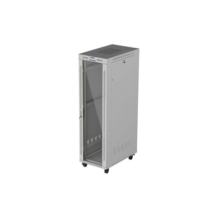 Lanberg Rack Cabinet 19 " Free Standing 42u 600x1000 Flat Pack With Glass Door Lcd Grey