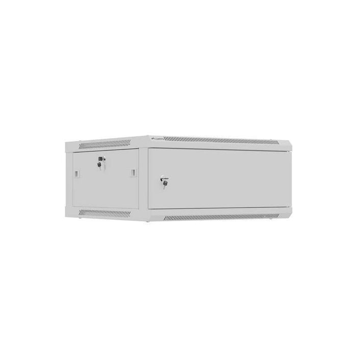 Lanberg Rack Cabinet 19in Wall-Mount 4u 600x600 Flat Pack With Metal Door Grey