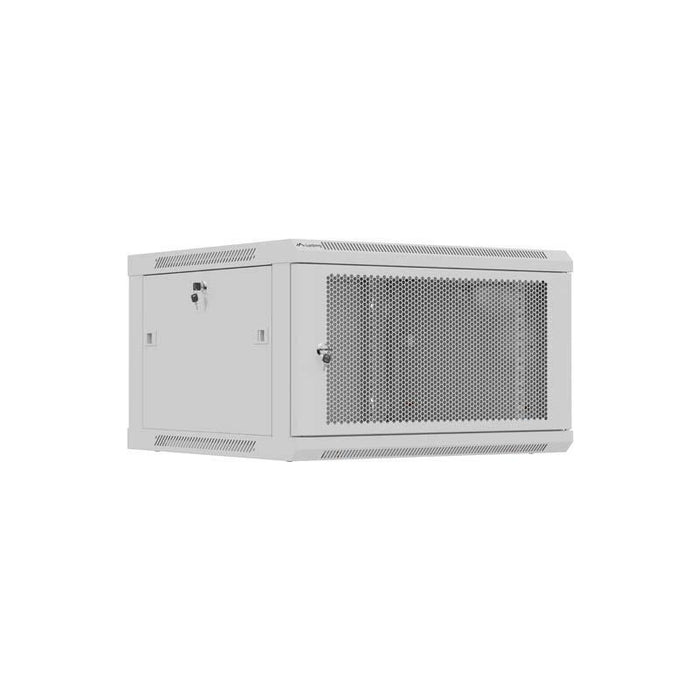 Lanberg Rack Cabinet 19in Wall-Mount 6u 600x600 Flat Pack With Perforated Door Grey