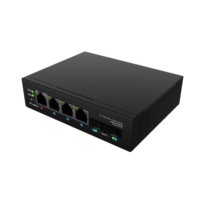 Lanberg Switch Poe 1xbt 3xat 2xsfp Din