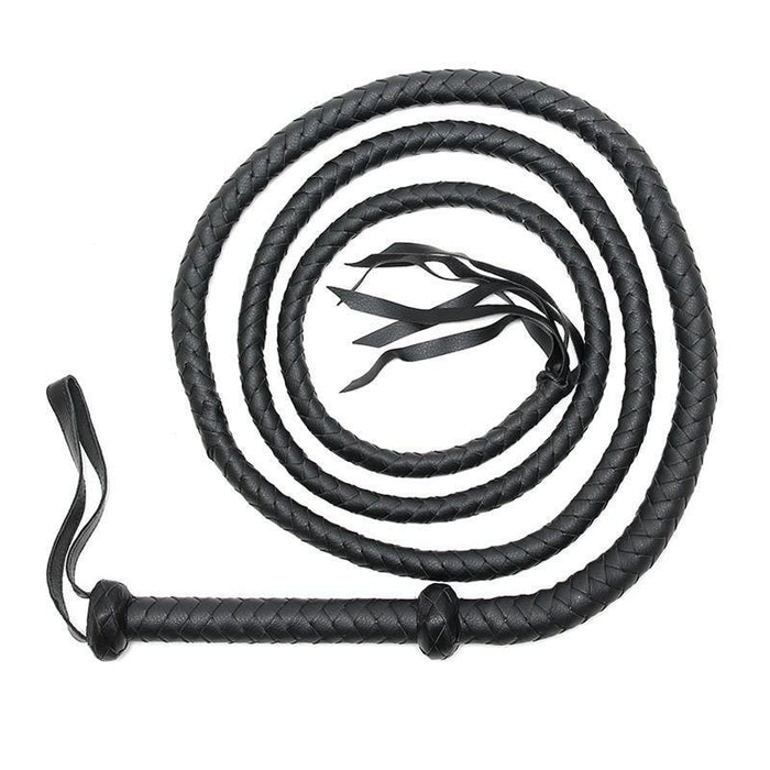 Látigo Trenzado Cuero Negro 250 Cm