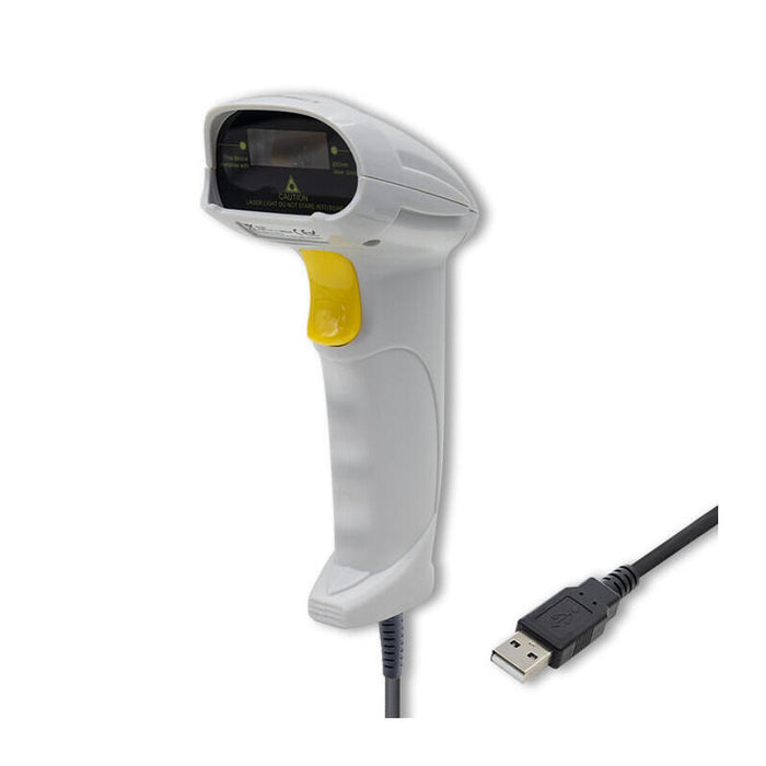 Lector De Código De Barras Láser Qoltec  1d  Usb  Blanco