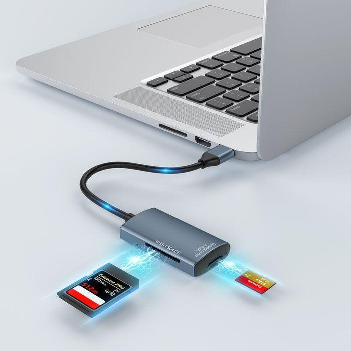 Lector De Tarjetas 4.0 - Ls130 Conexión Usb Tipo C Ranuras Sd Y Micro Sd Gris