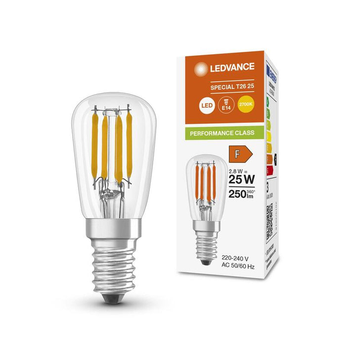 Ledv Led Special 2,8-25w 827 E14 250lm T26 Filament 15000h 65x26mm Eek F