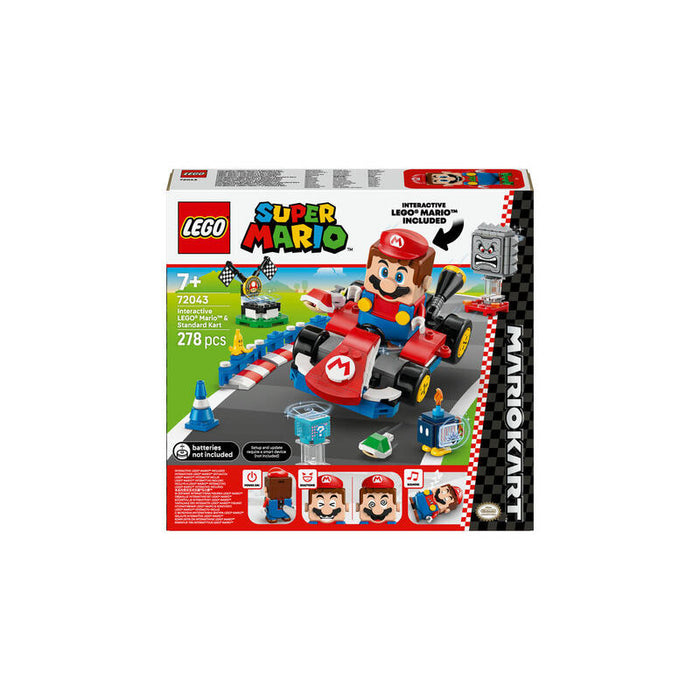 Lego 72043 Super Mario - Mario Kart: Interactive Lego Mario Y Kart Standard, Juguete De Construcción 72043