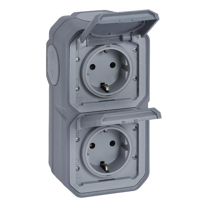 Legrand 069744l Plexo New Frap Ip44 Toma De Corriente 2vías Gris Senkrecht