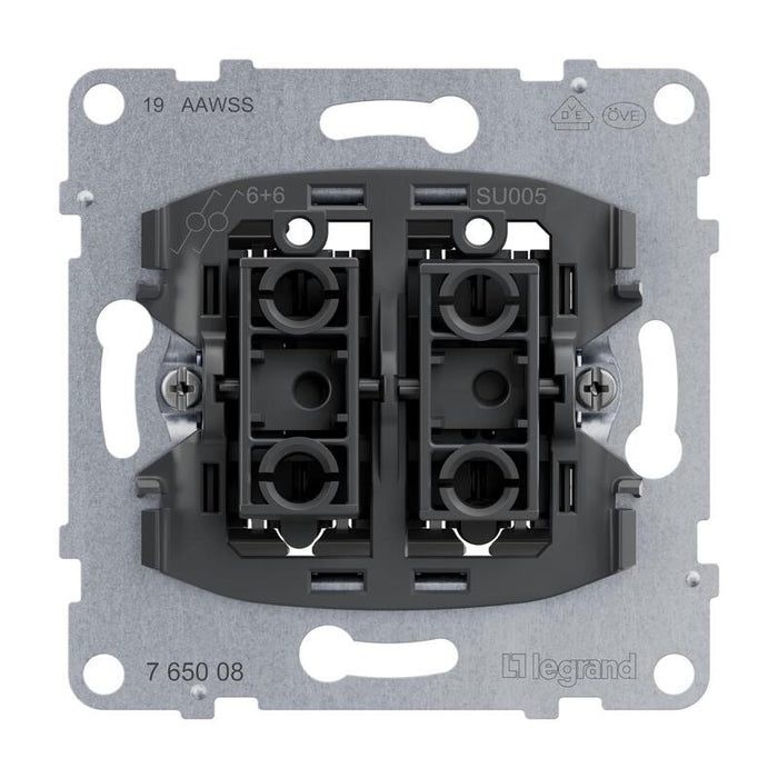 Legrand 765008 Seano Inserto Doble Cambio Interruptor 10ax Bornes De Conexión Rápida