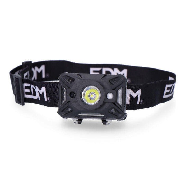 Linterna De Cabeza. Frontal. Con Sensor De Encendido/Apagado 1 Led Cob 5w 7 Tipos De Luz 3xaaa (Incluidas) Edm