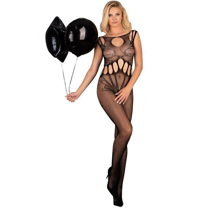 Livco Corsetti Fashion - Amahil Bodystocking Crotchless Negro Talla Única