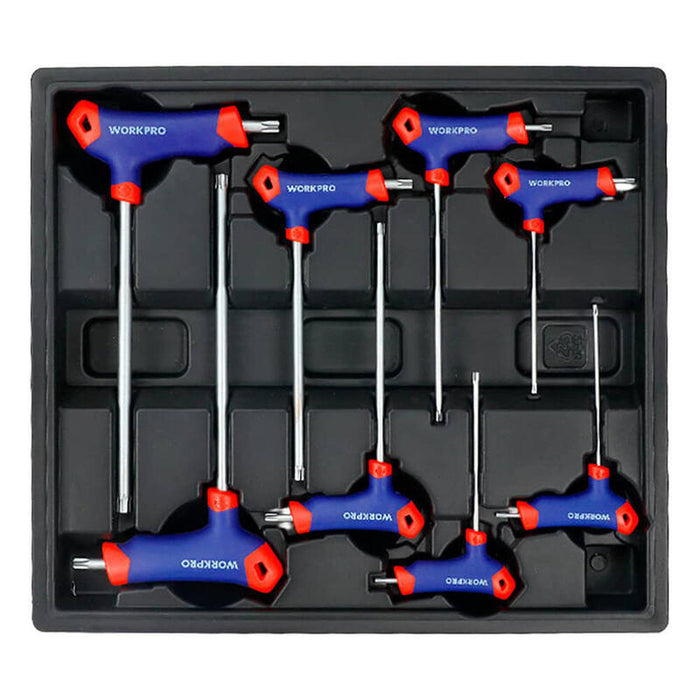 Llaves Torx Mango En T, T10-T50, Juego 8 Piezas