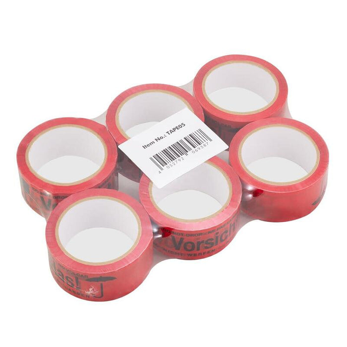 Logilink Adhesive Tape, W/Vorsicht Glas Printing Opp Tape, 40mic