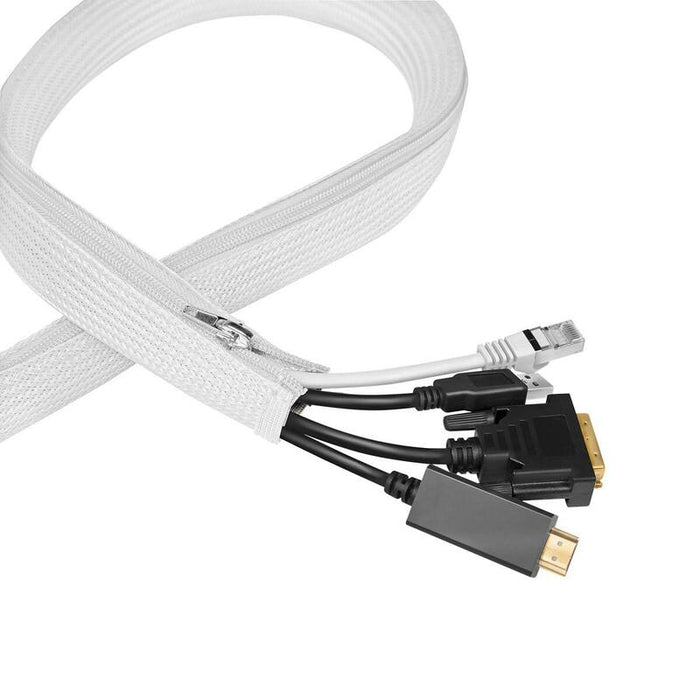 Logilink Cable Sleeve With Zipper, Polyester, Od: 30 Mm, Blanco, 2 M