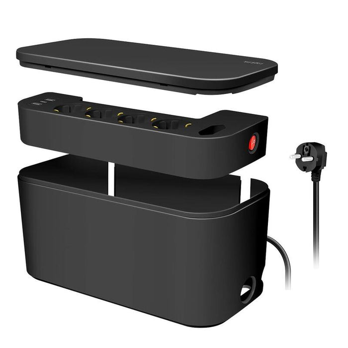 Logilink Kabelbox M. 5-Fach-Steckdosenleiste Usb/Schuko Sch