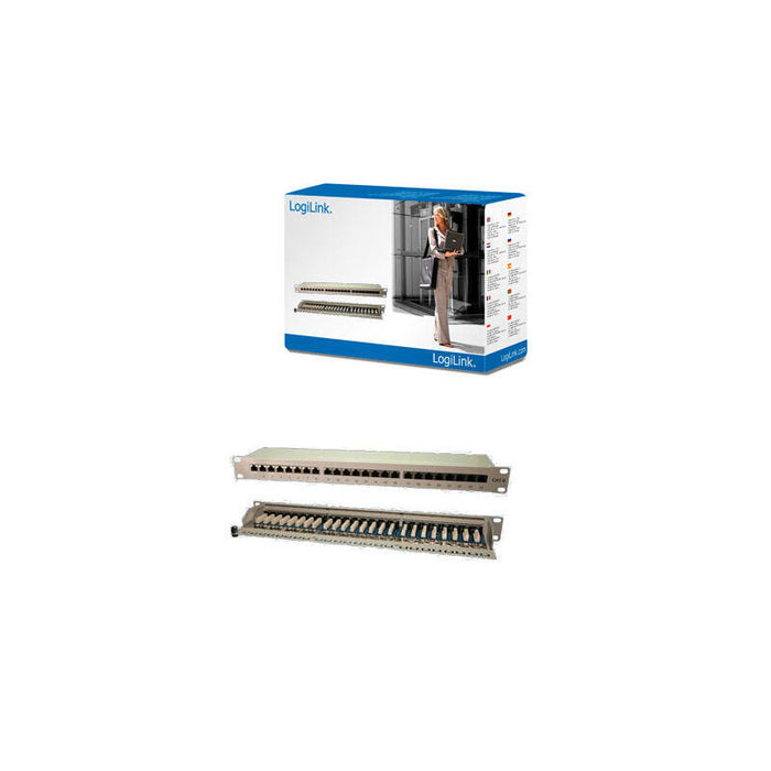 Logilink Np0040 Patchpanel Cat.6 De 19 ", 24 Puertos, Stp, Gris