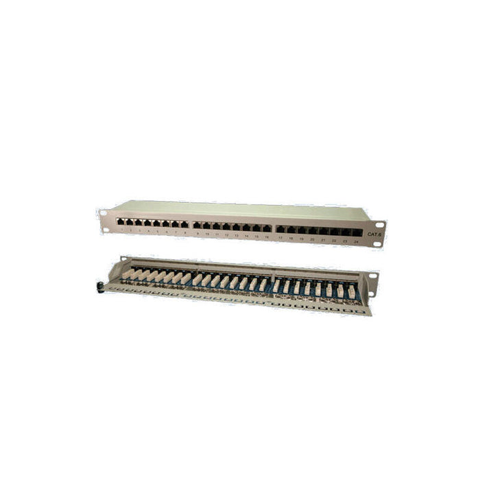 Logilink Np0040 Patchpanel Cat.6 De 19 ", 24 Puertos, Stp, Gris