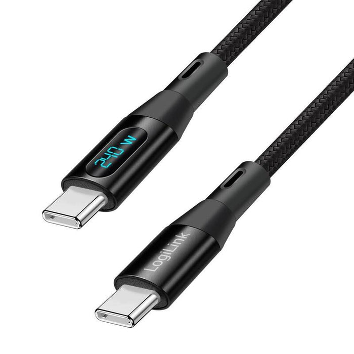 Logilink Usb 2.0 Type-C Cable, C M To C M, 480 Mbps, 240w, Display, Nylon, Negro, 1 M