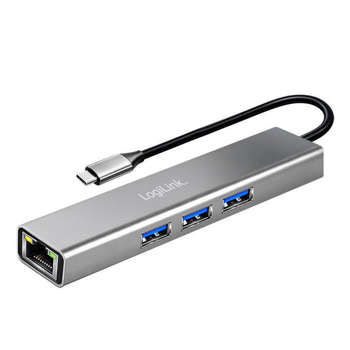 Logilink Usb 3.2 Gen1 Hub, 3xusb-A, 1xrj45 Gigabit Ethernet