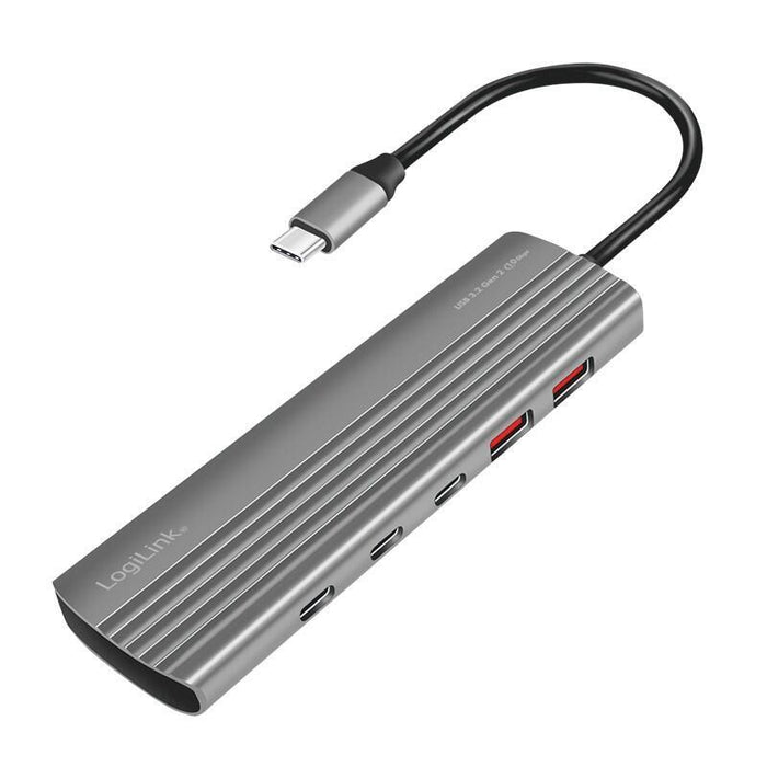 Logilink Usb 3.2 Gen2 Hub, 10+1-Port, 2x Usb-A, 8x Usb-C, Pd 100w, Aluminum