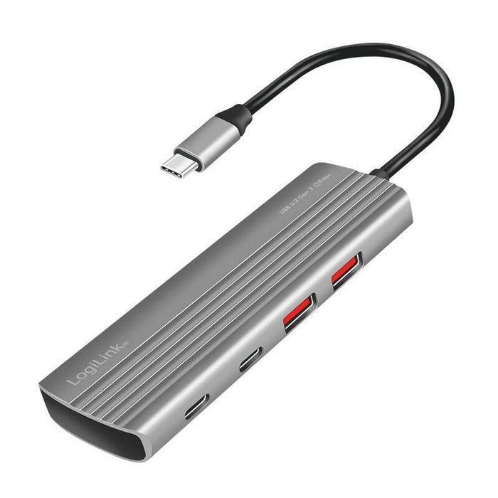 Logilink Usb 3.2 Gen2 Hub, 7+1-Port, 2x Usb-A, 5x Usb-C, Pd 100w, Aluminum