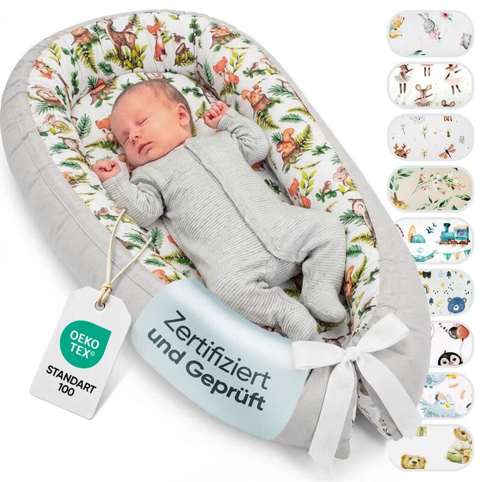 Lulando Babynem 80 X 45 Cm Gris Waldtiere