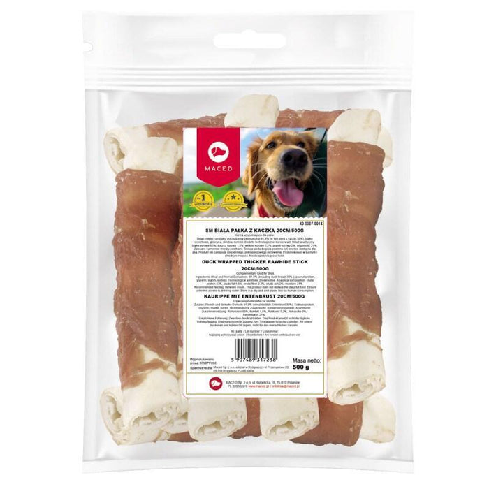 Maced Duck Wrapped Thicker Rawhide Stick - Masticable Para Perros - 500g