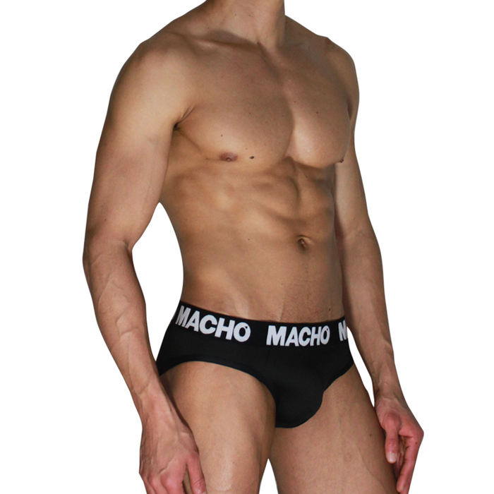 Macho - Mch007 Slip Clásico Negro + Negro Xl