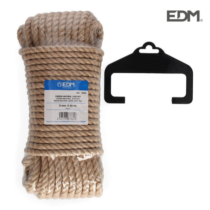 Madeja 20m Cuerda Natural Yute Bio. 3 Cabos. Calibre 8mm Edm