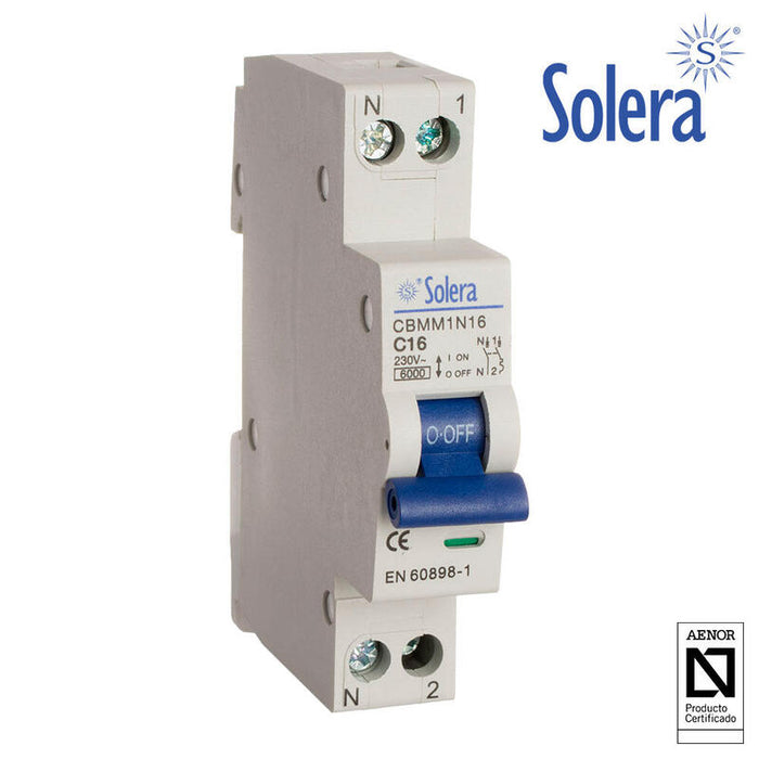 Magnetotermico Solera 1polo+Neutro 25a (Estrecho) (Retractilado) Cbmm1n25