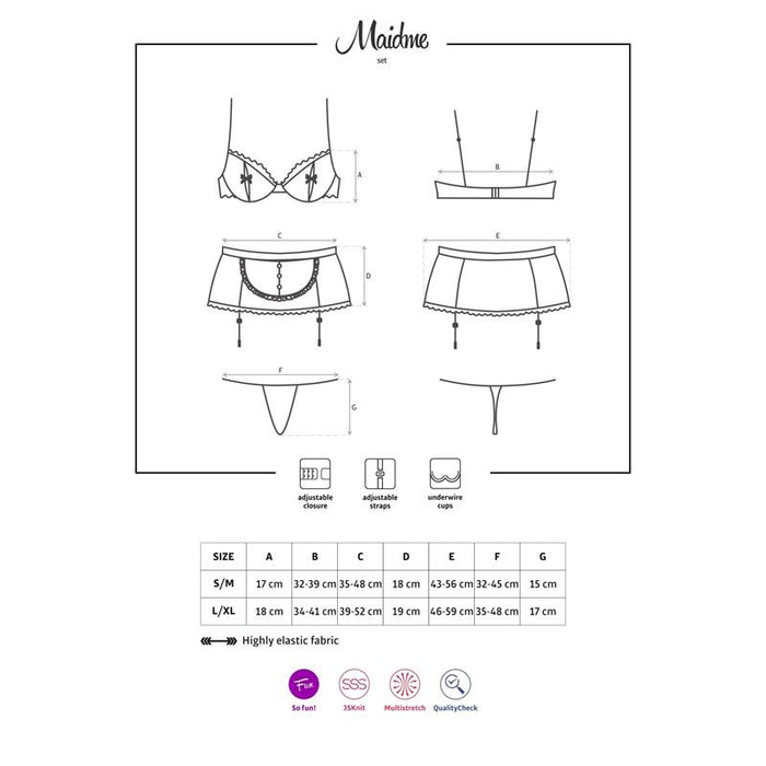 Disfraz 5 Piezas Talla Maidme  (Interno):S/M