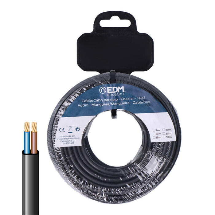 Manguera Plana 2x0,75mm² Negra 15m.
