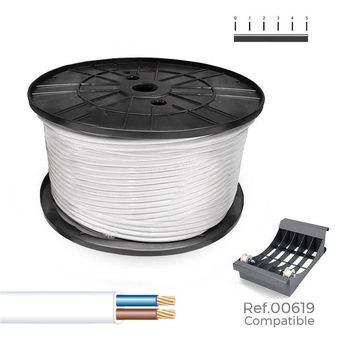 Manguera Plana H03vvh2-F 2 X 0,75 Mm² Blanca, 400 M. (Bobina Grande)