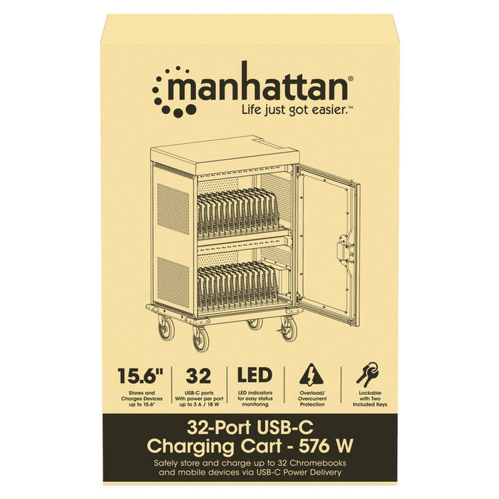 Manhattan 102353 Carro De Gestión Y Carga Para Dispositivos Portátiles Gris