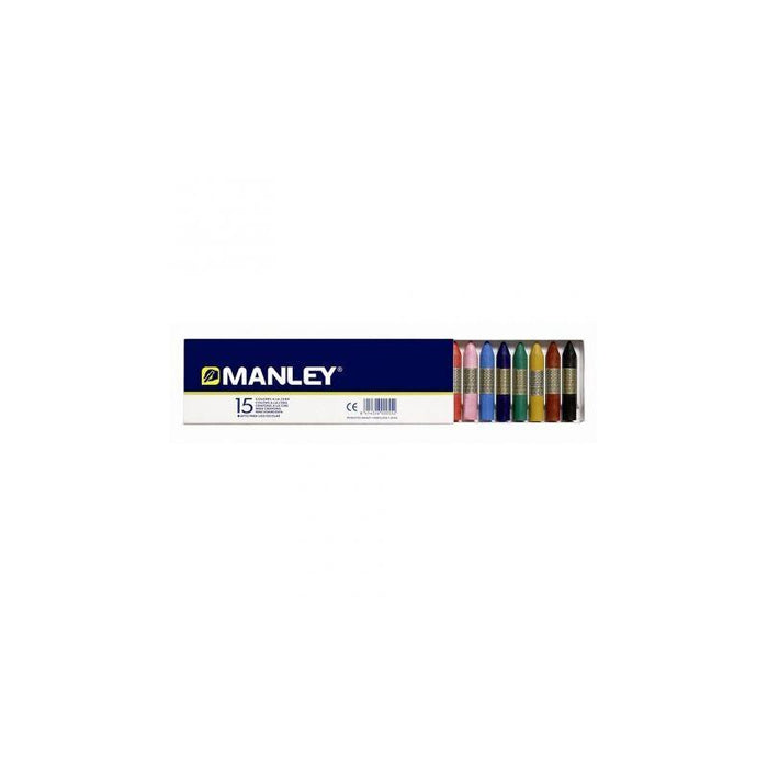 Manley Estuche De 15 Ceras 60mm Colores Surtidos