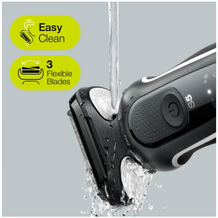 Máquina De Afeitar Braun Series 5 51-W1600s  De Láminas Negro, Blanco