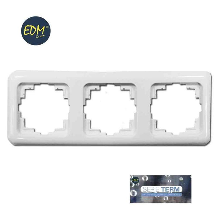 Marco 3 Elementos Empotrar "Serie Term" Blanco 80x220mm (Bolsa Blister)