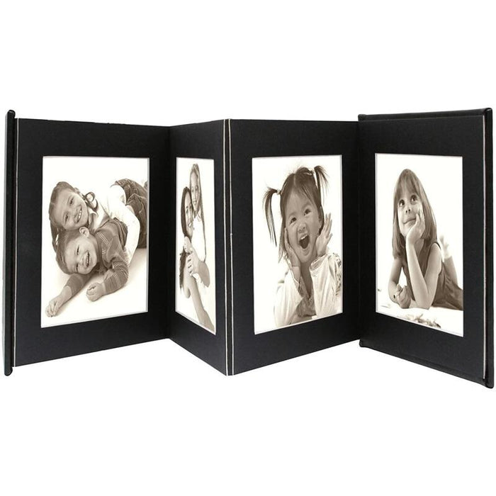 Marco Deknudt A66dc2 8ph 10x15cm Leporello Negro Con Imitacion Cuero Para 8 Fotos "10x15cm  8x10x15 8 Photos