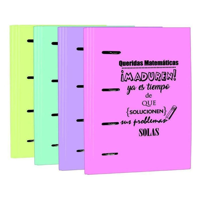 Mariola Carpeblock 4x40 Cartón Forrado Plastificado C/Frases Folio Surtidos Pastel