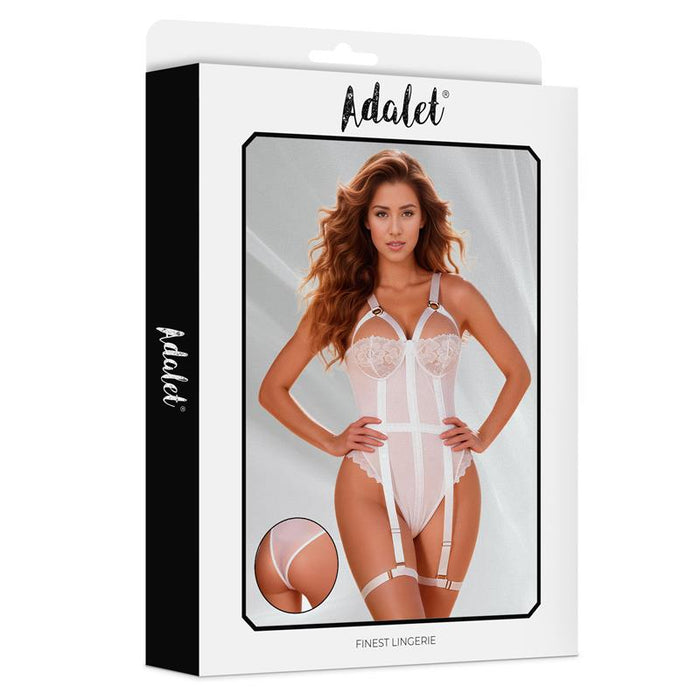 Mary Body Con Ligas Blanco Talla (Interno):S/M