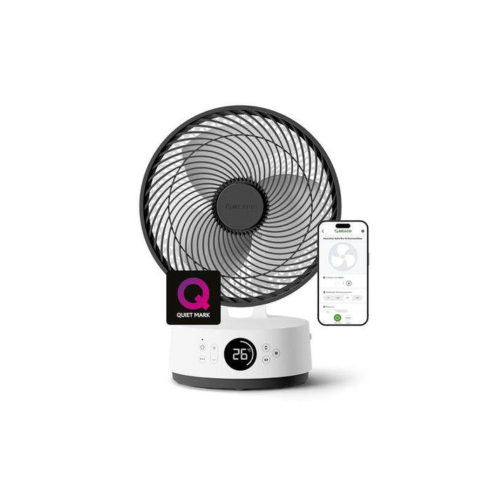 Meaco Meacofan Sefte 10" Pro Tischventilator (Wifi-Fähig, Akku Ink F-Sefte-T-10-Pro-Eu