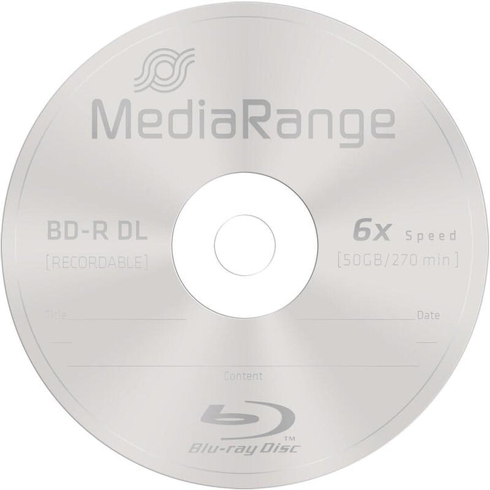 Mediarange Bluray 50gb 10pcs Bd-R Cake 6x Double Layer