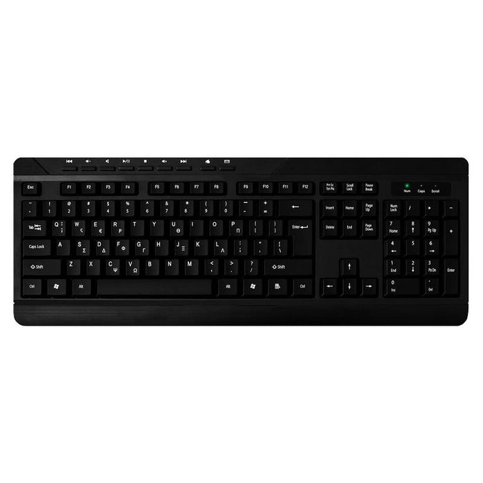 Mediarange Teclado Multimedia Keyboard Negro Qwerty Gr