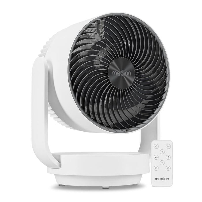 Ventilador  Medion De Mesa Con Mando P20 Df, 7 Velocidades, Oscilación Horizontal Y Vertical, Temporizador, Modo Noche, Ventilador Pequeño