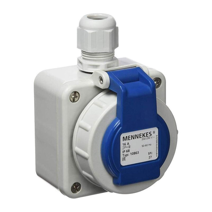 Mennekes 10863 Ap Steckdose Ip68 Blau 16a Mit Bajonettdeckel