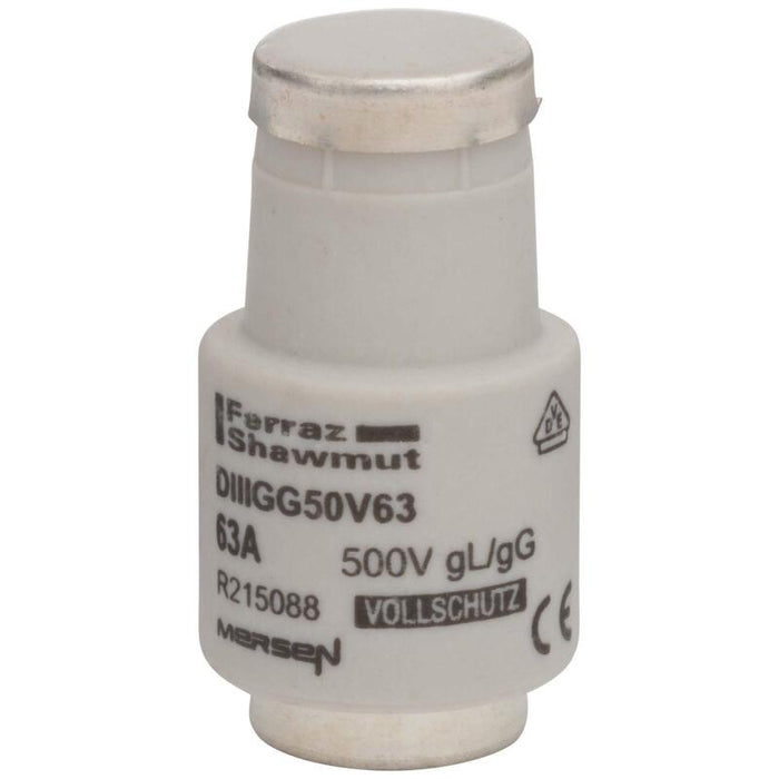 Mersen 00598.063700 Diii 63a Gg Cobre Fusible Diazed 500v Diazed