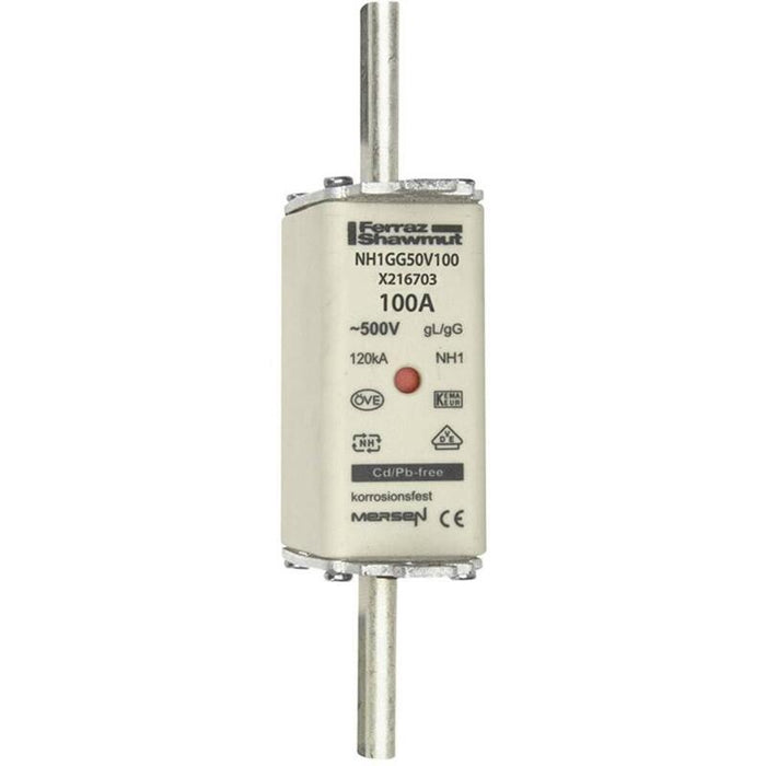 Mersen 1b163.000000 Nh1 100a Gg 500v Fusible Nh Sf Bajo Tensión