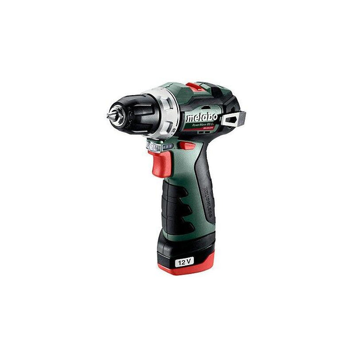 Taladro Metabo  Atornillador Inalámbrico Powermaxx Bs Bl (12 V, Par De Giros Max: 20 Nm En Blando Y 38 Nm En Duro, Incluye 2 Baterías Insertables Lipower 2.0ah, Un Cargador Lc 24 Y Maletín Powermaxx)